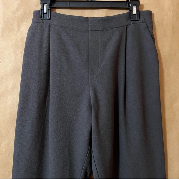 Evam Eva | Cotton Double Cloth Tuck Pants High Rise Pull-On Pleated Grey Size M - Picture 5 of 13